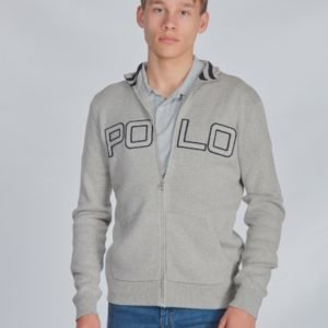 Ralph Lauren Ls Polo Fz Tops Sweater Neule Harmaa