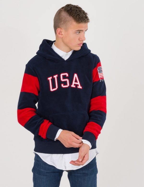 Ralph Lauren Ls Polo Hoodie Huppari Sininen