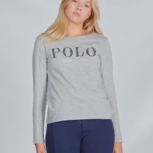 Ralph Lauren Ls Polo Tee Tops Knit Neule Harmaa