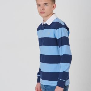 Ralph Lauren Ls Rugby Tops Knit Pikee Sininen