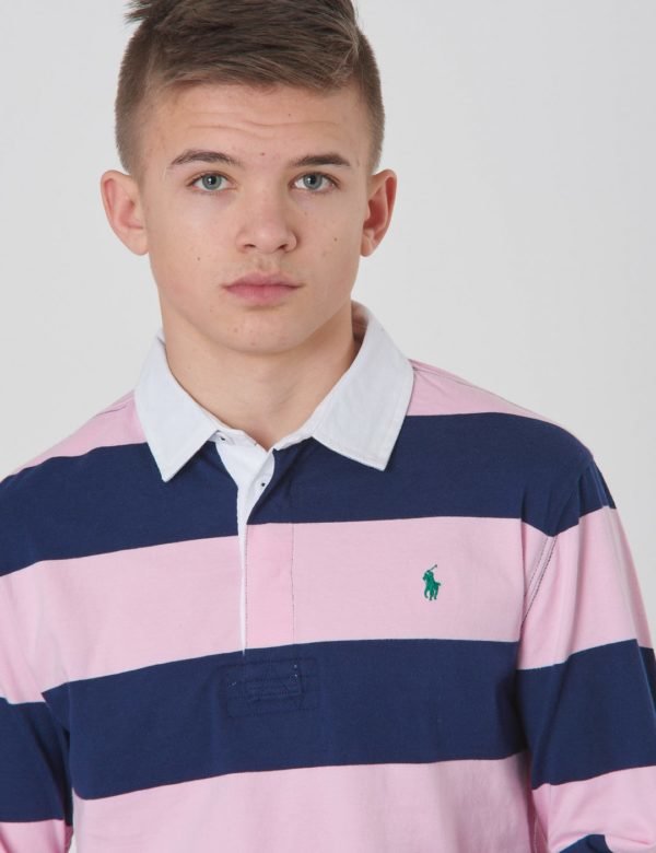 Ralph Lauren Ls Rugby Tops Knit Pikee Vaaleanpunainen