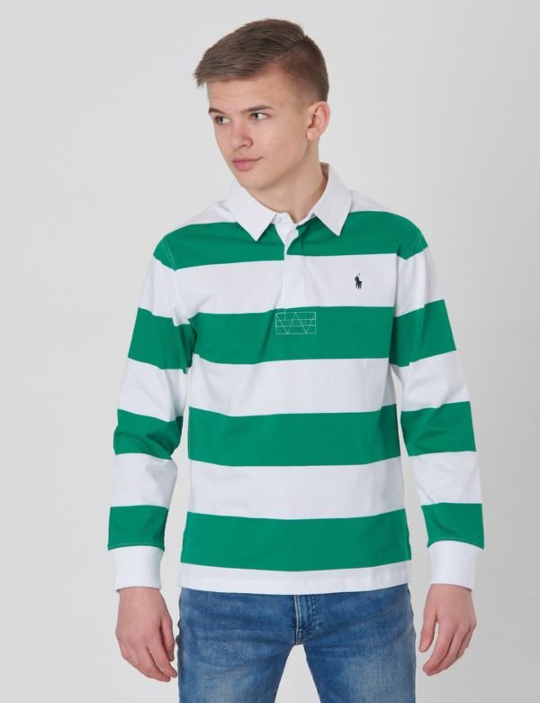 Ralph Lauren Ls Rugby Tops Knit Pikee Vihreä