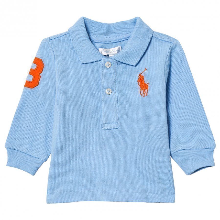 Ralph Lauren Mesh Long Sleeve Polo Chatham Blue Pikeepaita