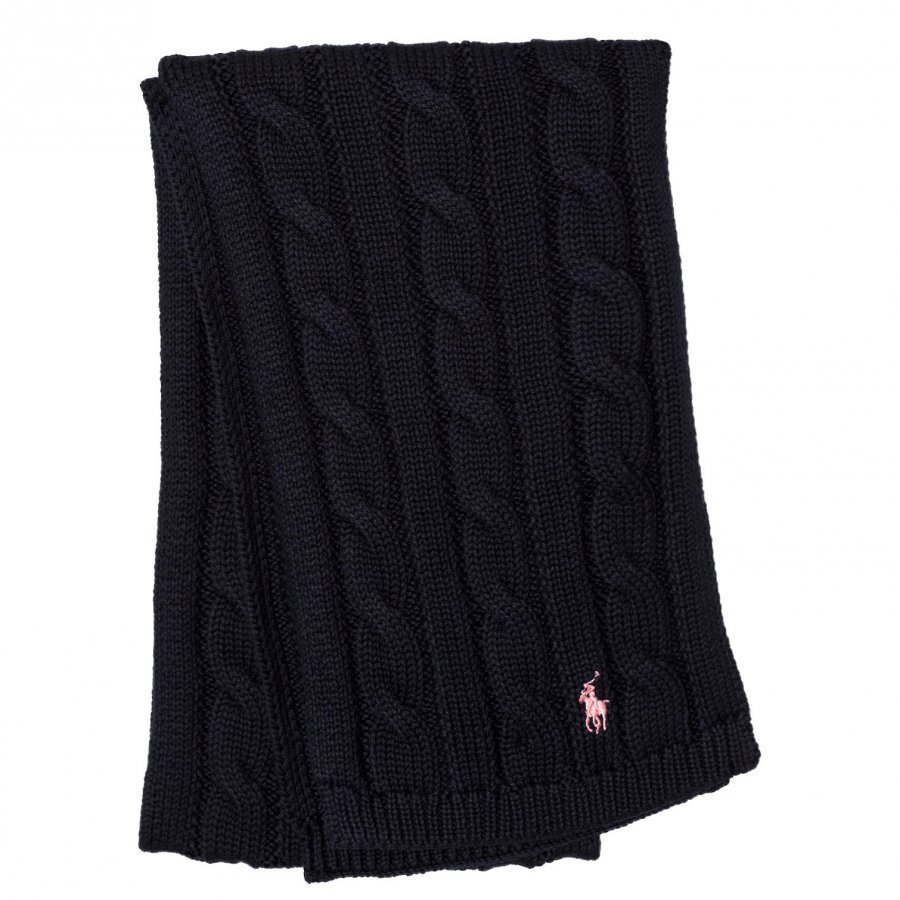 Ralph Lauren Navy Cable Knit Scarf Villahuivi