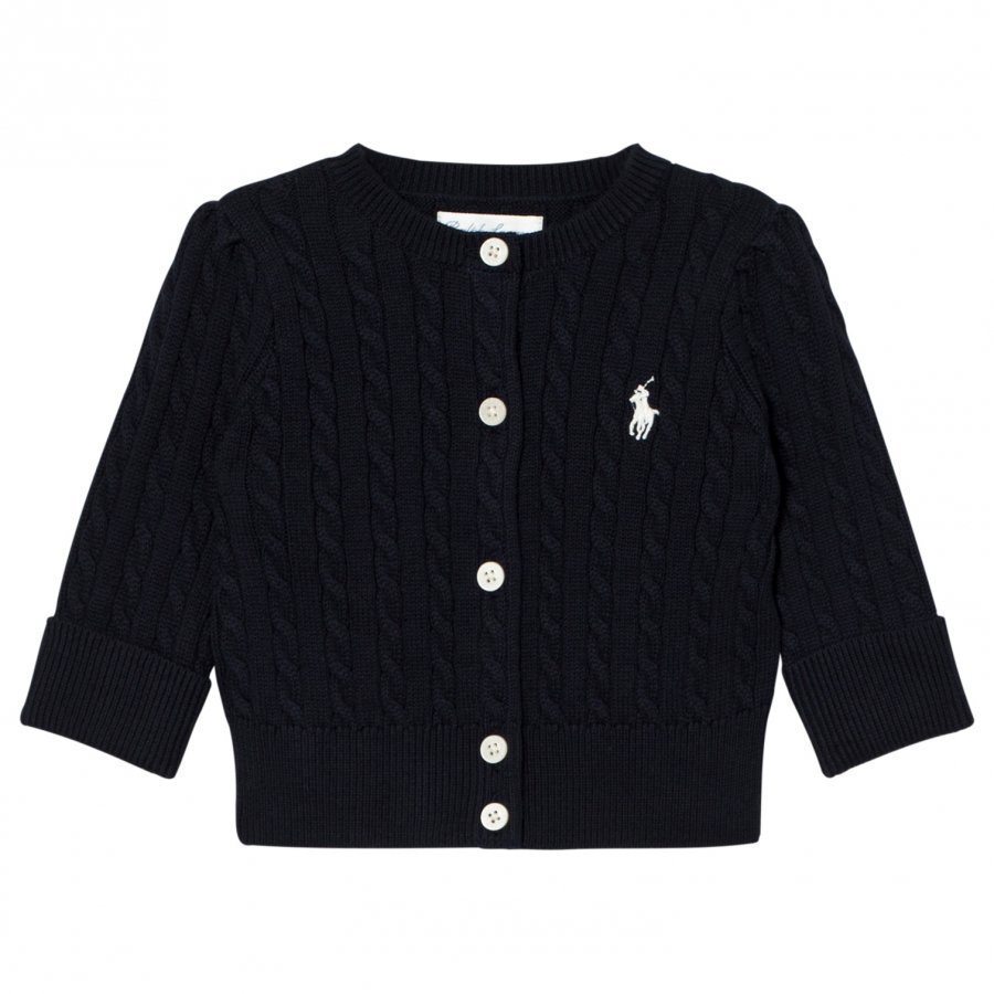 Ralph Lauren Navy Long Sleeve Mini Cable Cardigan Neuletakki