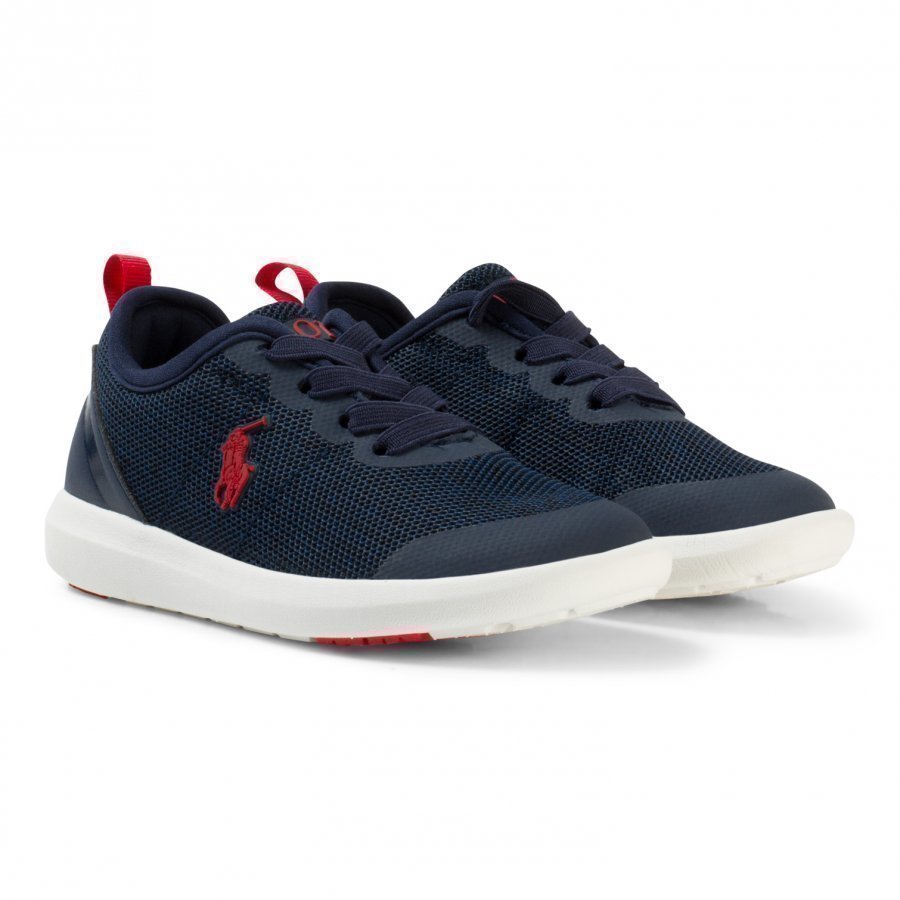 Ralph Lauren Navy Mesh Kasey Trainers With Red Pp Lenkkarit