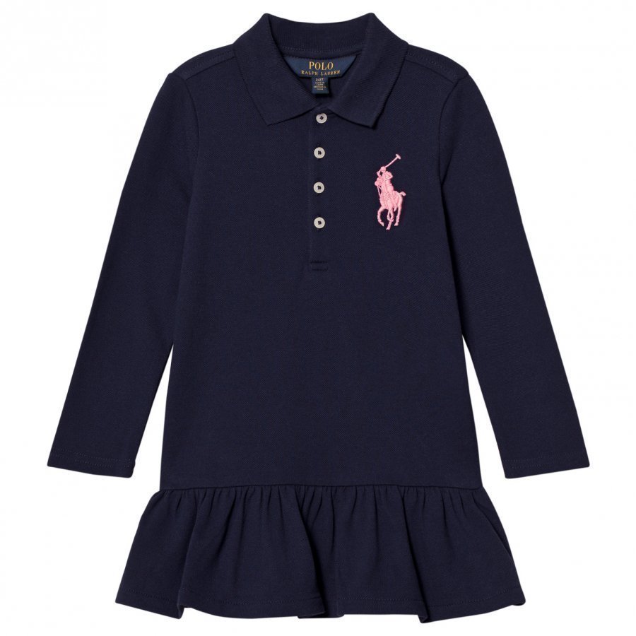 Ralph Lauren Navy Polo Flounce Dress Mekko