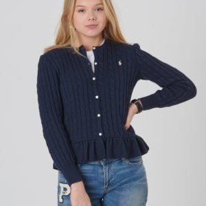 Ralph Lauren Peplum Cardi Tops Sweater Neule Sininen
