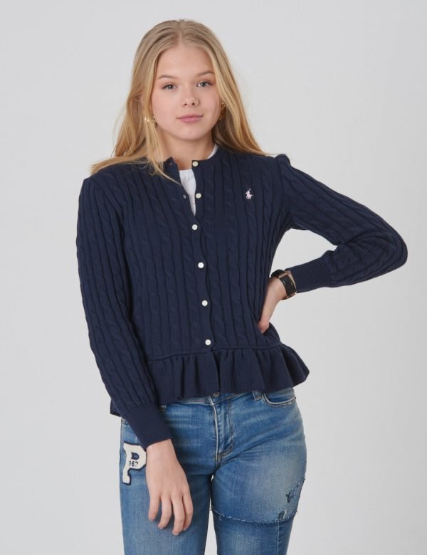 Ralph Lauren Peplum Cardi Tops Sweater Neule Sininen