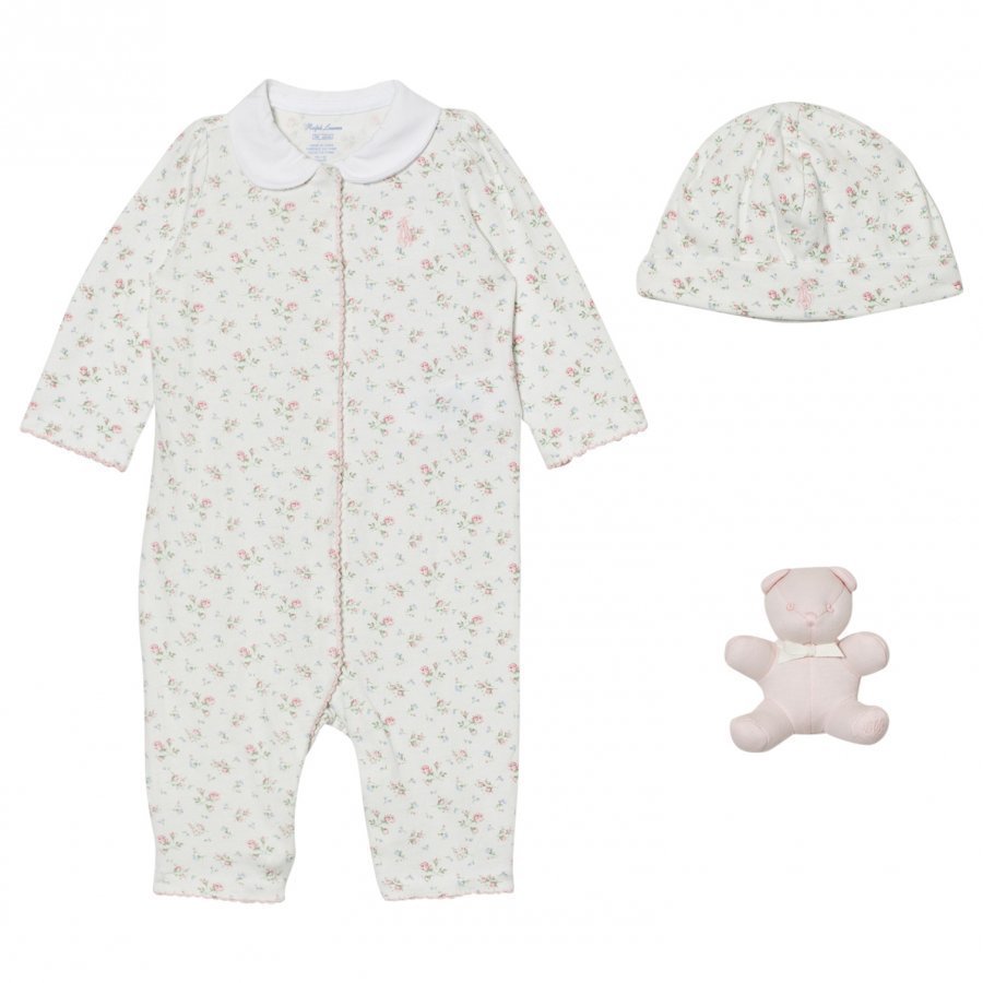 Ralph Lauren Pink Floral Baby One-Piece Gift Set Lahjasetti