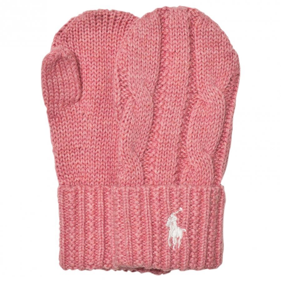 Ralph Lauren Pink Knit Mittens Fleece Lapaset