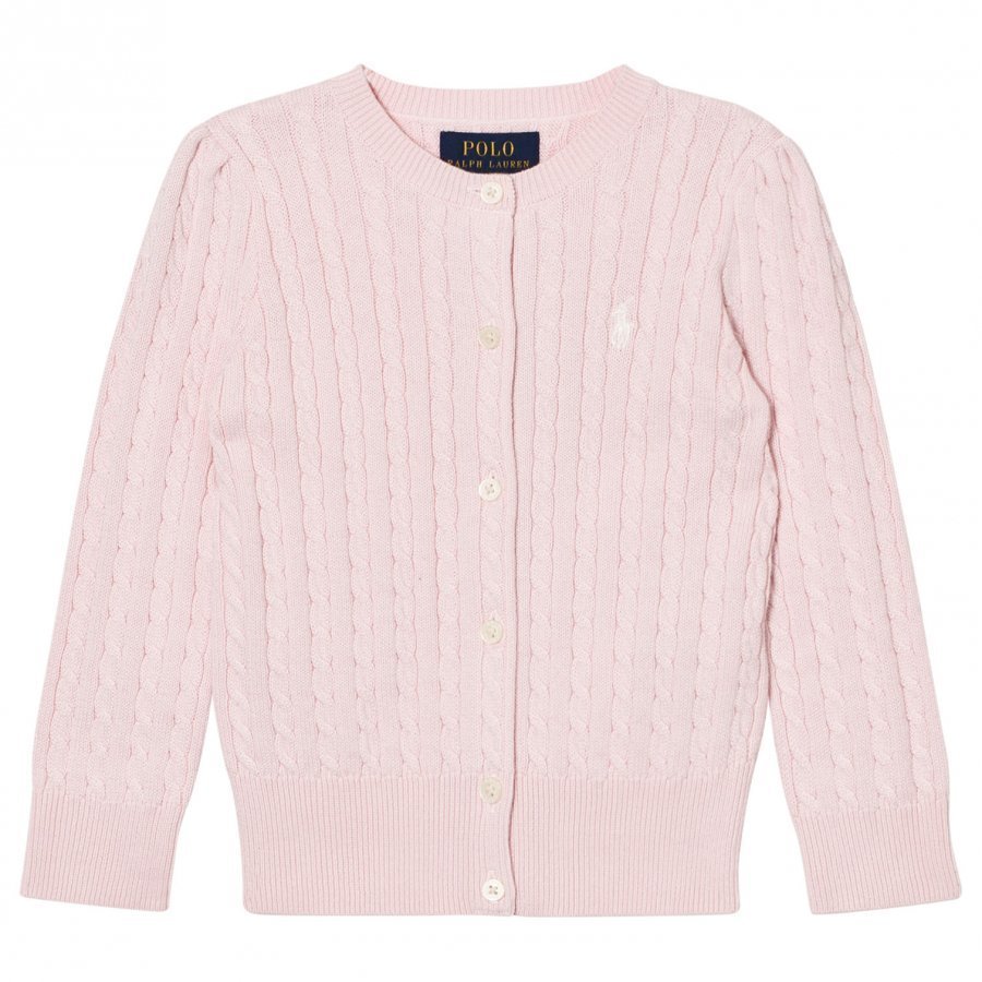 Ralph Lauren Pink Mini Cable Long Sleeve Cardigan Neuletakki