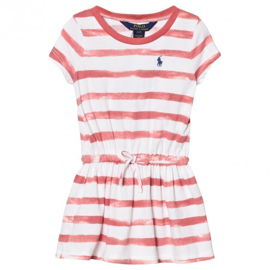 Ralph Lauren Pink Stripe Jersey Dress With Gathered Waist Mekko