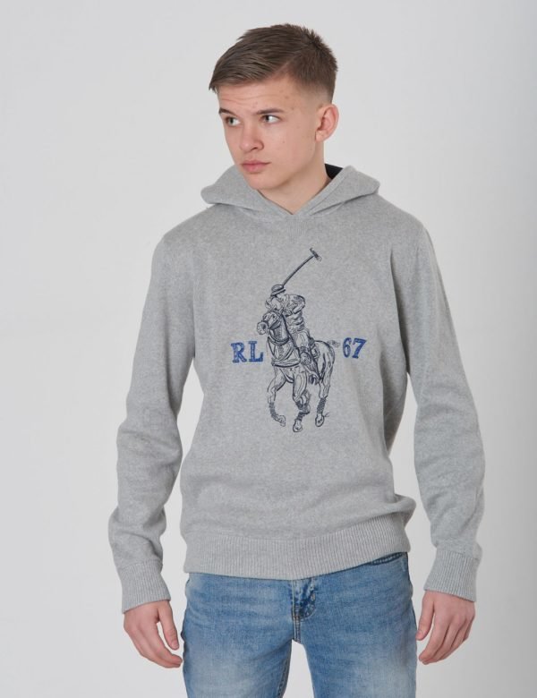 Ralph Lauren Po Hood Tops Sweater Huppari Harmaa