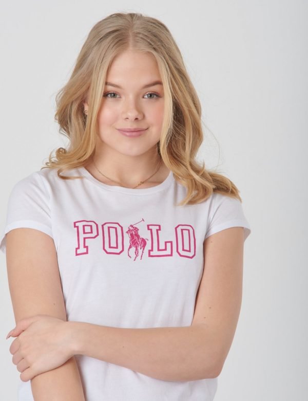 Ralph Lauren Polo Ss Tee Tops Knit T-Paita Valkoinen