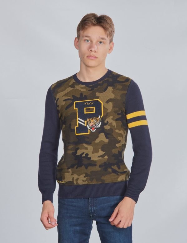 Ralph Lauren Prnt Camo Po Tops Sweater Neule Kirjava