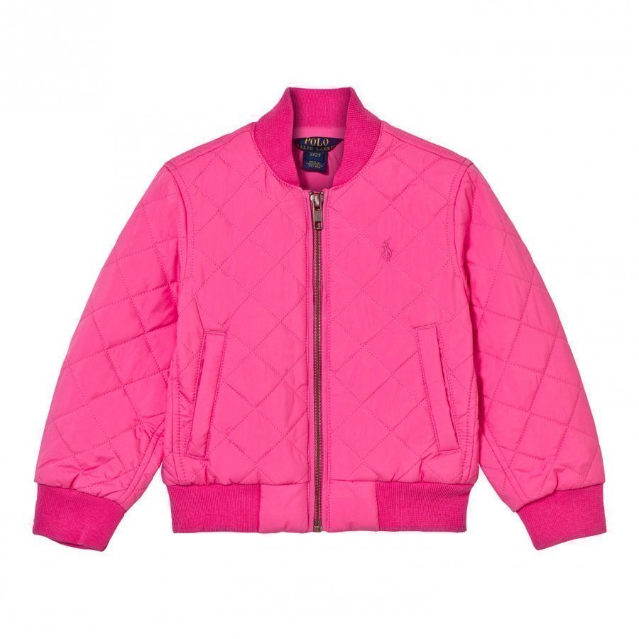 Ralph Lauren Quilted Baseball Jacket Madison Pink College Takki