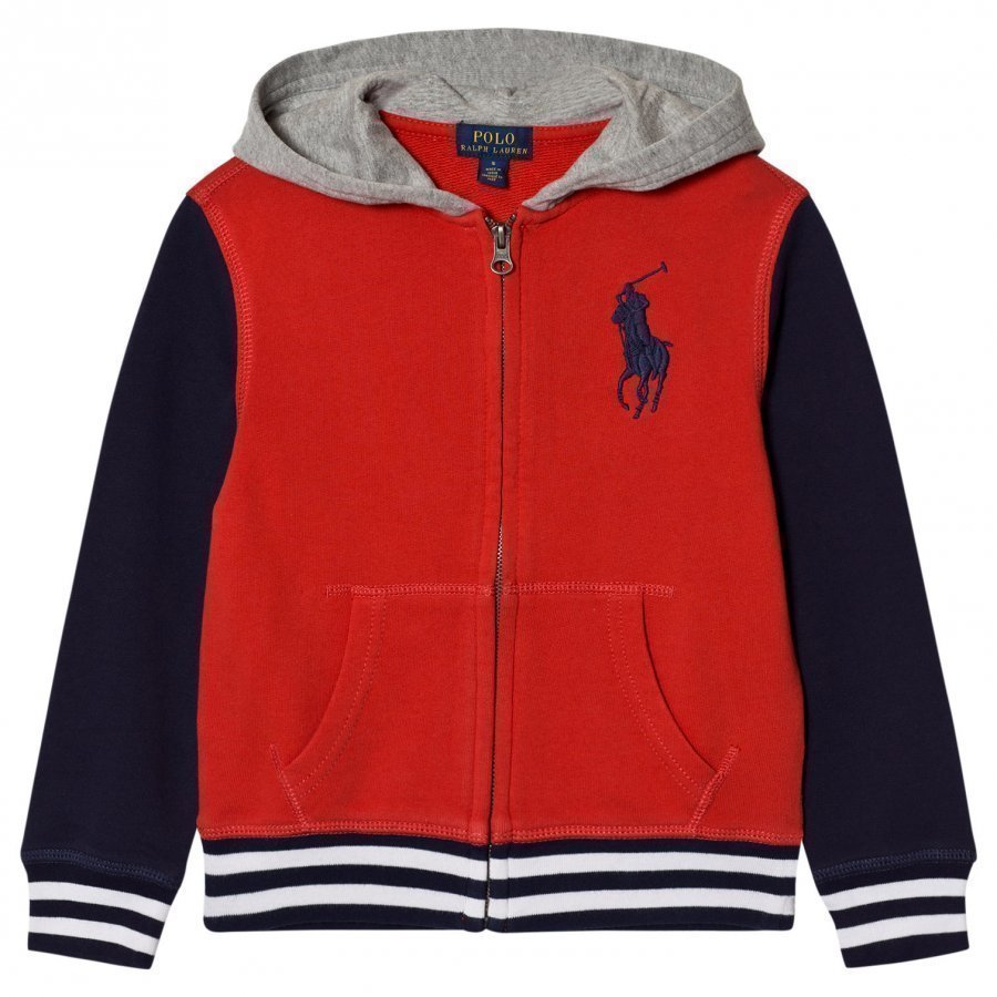 Ralph Lauren Red Colorblock Zip Hoody Huppari