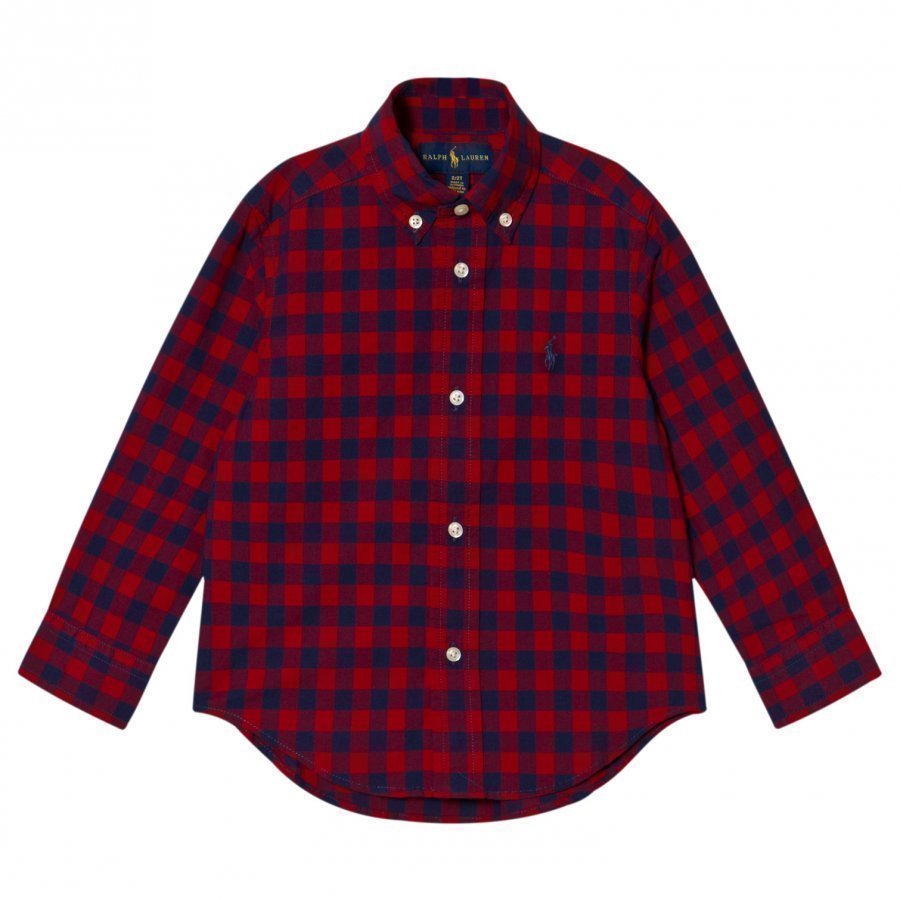 Ralph Lauren Red Gingham Long Sleeve Shirt Kauluspaita