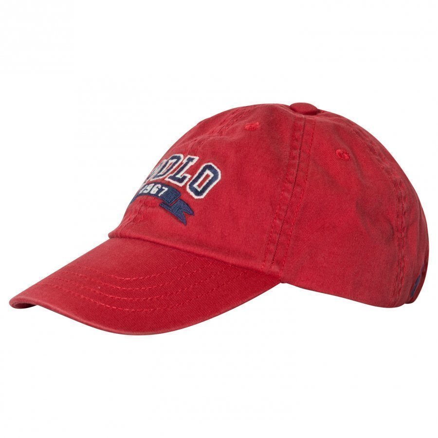 Ralph Lauren Red Polo Applique Cap Lippis