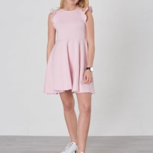 Ralph Lauren Ruffle Dress Dresses Knit Mekko Vaaleanpunainen