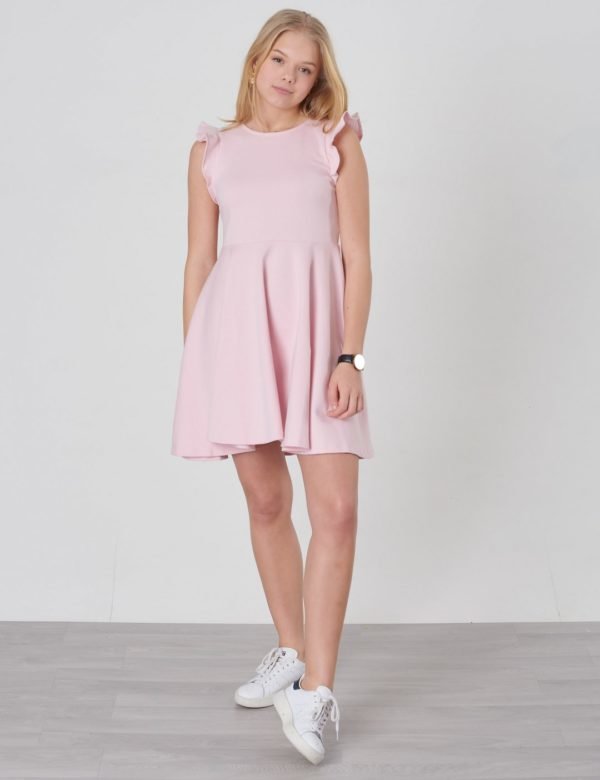 Ralph Lauren Ruffle Dress Dresses Knit Mekko Vaaleanpunainen