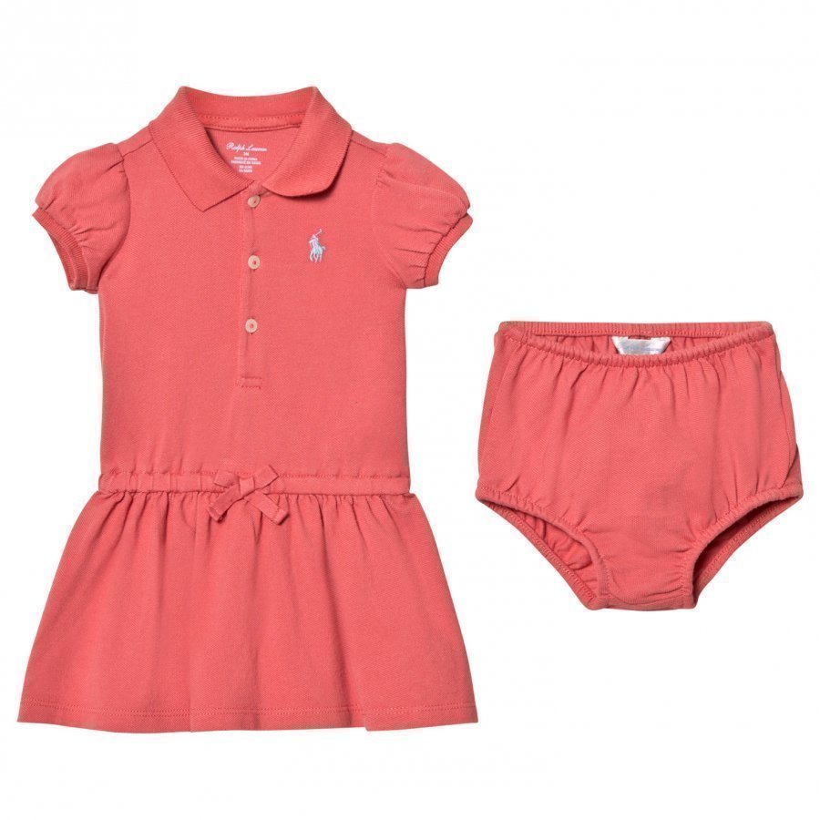 Ralph Lauren Salmon Berry Cotton Polo Dress & Bloomer Mekko