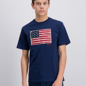 Ralph Lauren Short Sleeve Flag T Shirt T-Paita Sininen