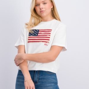 Ralph Lauren Short Sleeve Flag T Shirt T-Paita Valkoinen