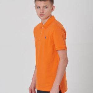 Ralph Lauren Slim Polo Tops Knit Pikee Oranssi