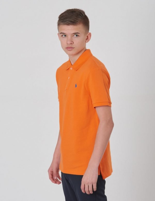 Ralph Lauren Slim Polo Tops Knit Pikee Oranssi