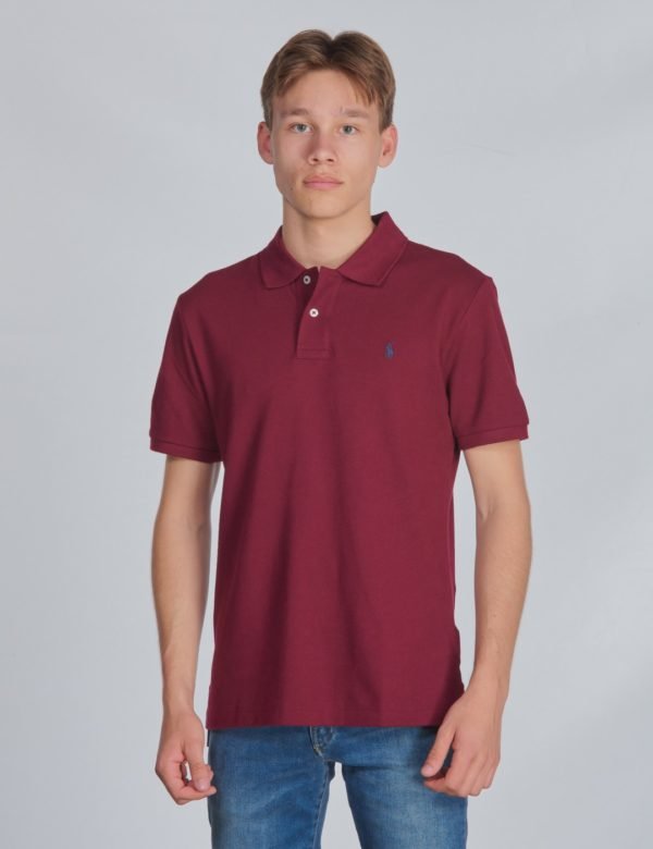 Ralph Lauren Slim Polo Tops Knit Pikee Punainen