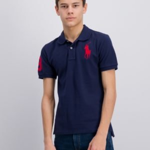 Ralph Lauren Slim Polo Tops Knit Pikee Sininen