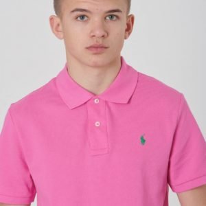 Ralph Lauren Slim Polo Tops Knit Pikee Vaaleanpunainen