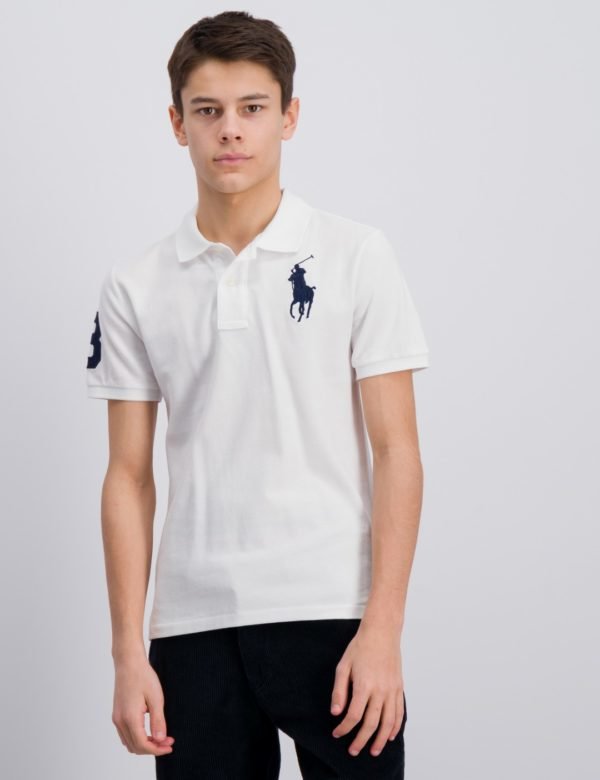 Ralph Lauren Slim Polo Tops Knit Pikee Valkoinen