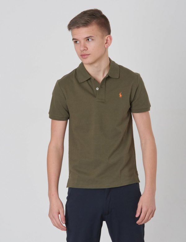 Ralph Lauren Slim Polo Tops Knit Pikee Vihreä