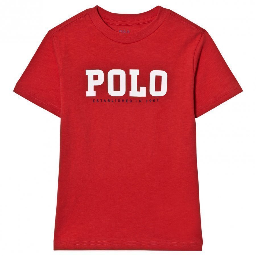 Ralph Lauren Slub Cotton Jersey Graphic Tee Red T-Paita