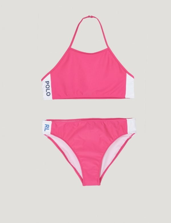 Ralph Lauren Solid Swimwear 2 Pc Swim Bikinit Vaaleanpunainen