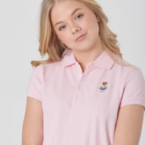 Ralph Lauren Ss Bear Polo Tops Knit Pikee Vaaleanpunainen