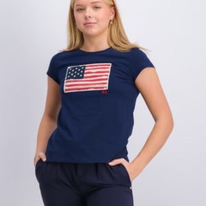 Ralph Lauren Ss Flag Tee T-Paita Sininen