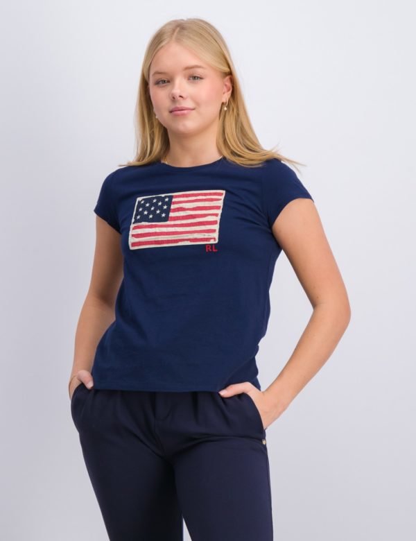 Ralph Lauren Ss Flag Tee T-Paita Sininen