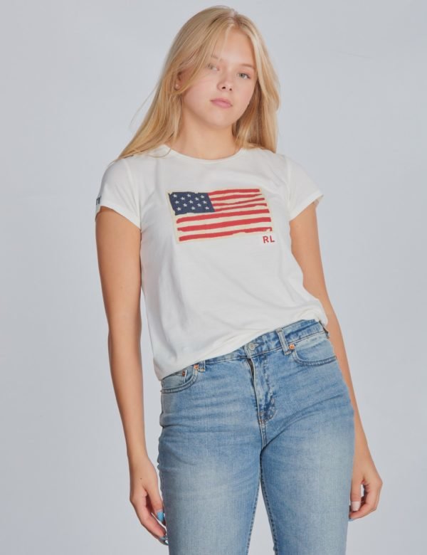 Ralph Lauren Ss Flag Tee T-Paita Valkoinen