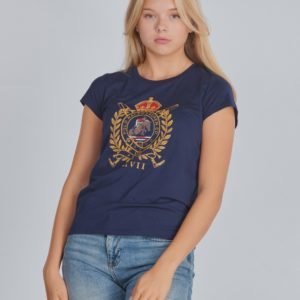 Ralph Lauren Ss Graphic T Tops Knit T-Paita Sininen