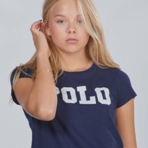 Ralph Lauren Ss Polo Tee Tops Knit T-Paita Sininen