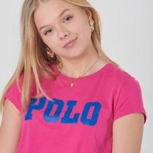 Ralph Lauren Ss Polo Tee Tops Knit T-Paita Vaaleanpunainen