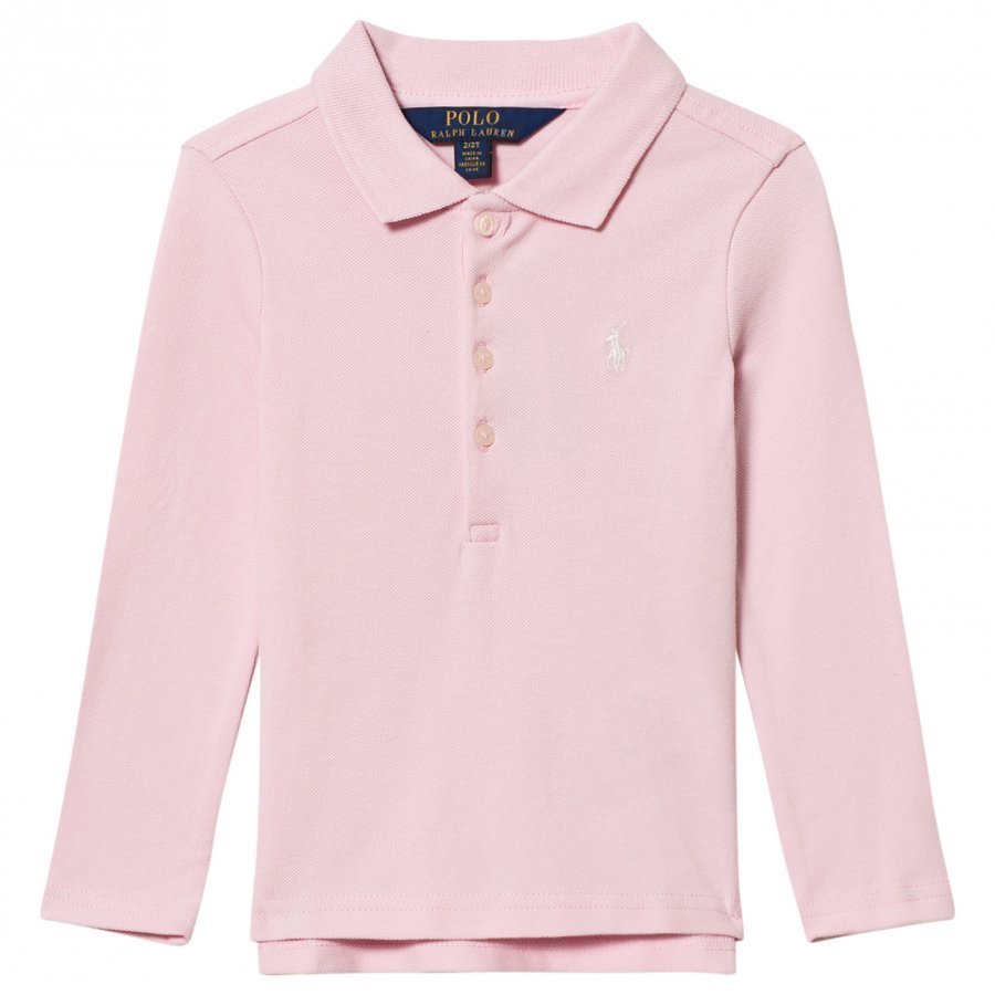 Ralph Lauren Stretch Mesh Long Sleeve Polo Pink Pikeepaita