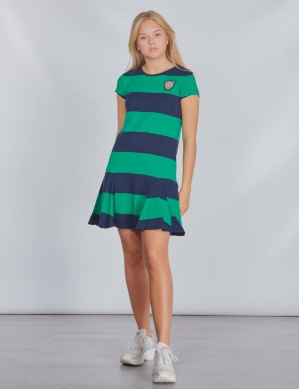 Ralph Lauren Stripe Dress Dresses Knit Mekko Vihreä