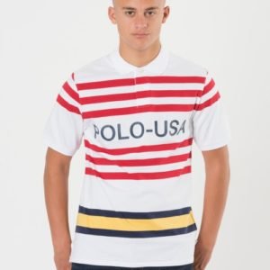 Ralph Lauren Stripe Polo Pikee Valkoinen