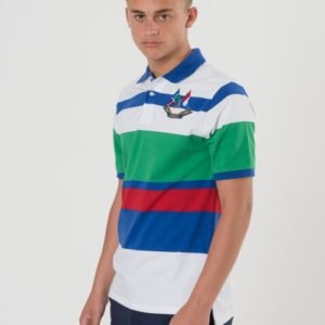 Ralph Lauren Stripe Polo Pikee Valkoinen