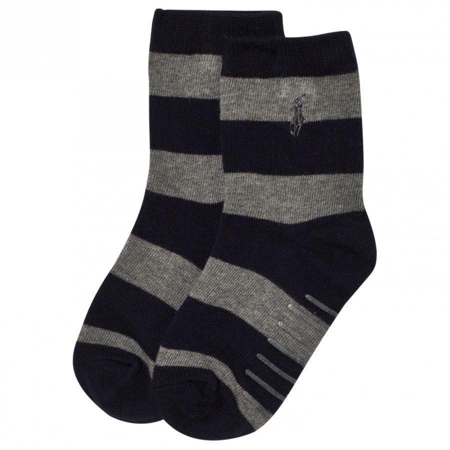 Ralph Lauren Stripe Socks Navy/Grey Sukat
